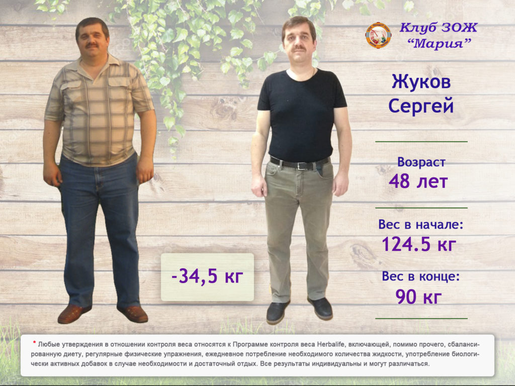 Сергей Жуков результат снижения веса